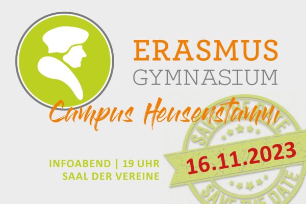 Ankündigung Infoabend 2024 am Erasmus Gymnasium Campus Heusenstamm